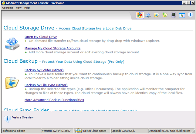 Gladinet Desktop Cloud UI